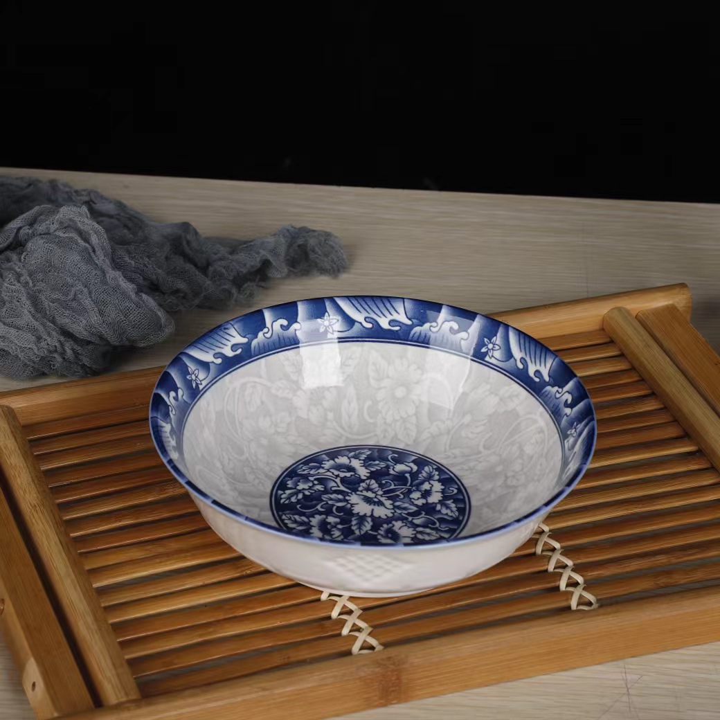 青花瓷饭碗大汤碗大号面碗家用酸菜鱼水煮鱼汤盆陶瓷饭碗厂家批发
