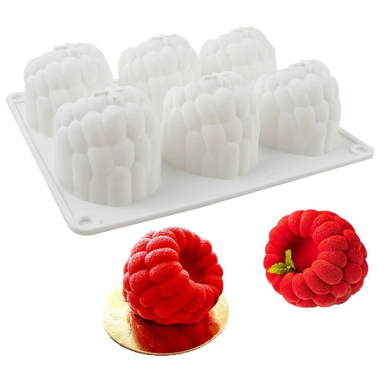 6-Cavity Large Raspberry Cross-Border Mousse Cake Mold Raspberry Fruit French Dessert Baking Silicone Fondant Mold 6-Cavity Large Raspberry Cross-Border Mousse Cake Mold Raspberry Fruit French Dessert Baking Silicone Fondant Mold