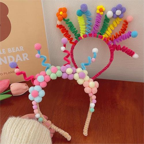 Fun and funny flower twist stick headband girl's birthday party creative headband children's hairpin photo hair bundle headdress