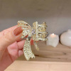 Three dimensional crab pin from pearl with bow, hairgrip, hair accessory, hairpins, simple and elegant design