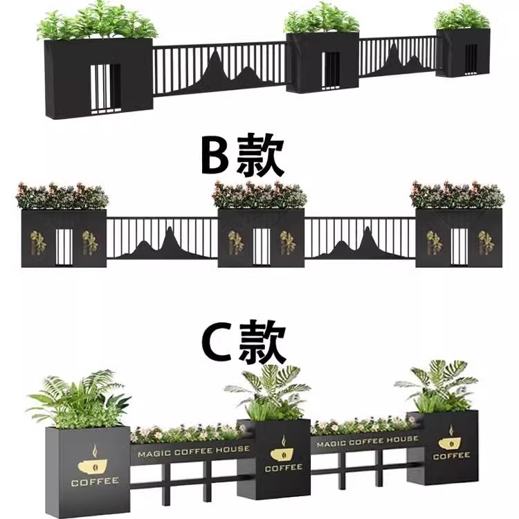 户外花箱围栏组合花槽架隔断花箱售楼部花坛办公楼餐饮咖啡店隔断