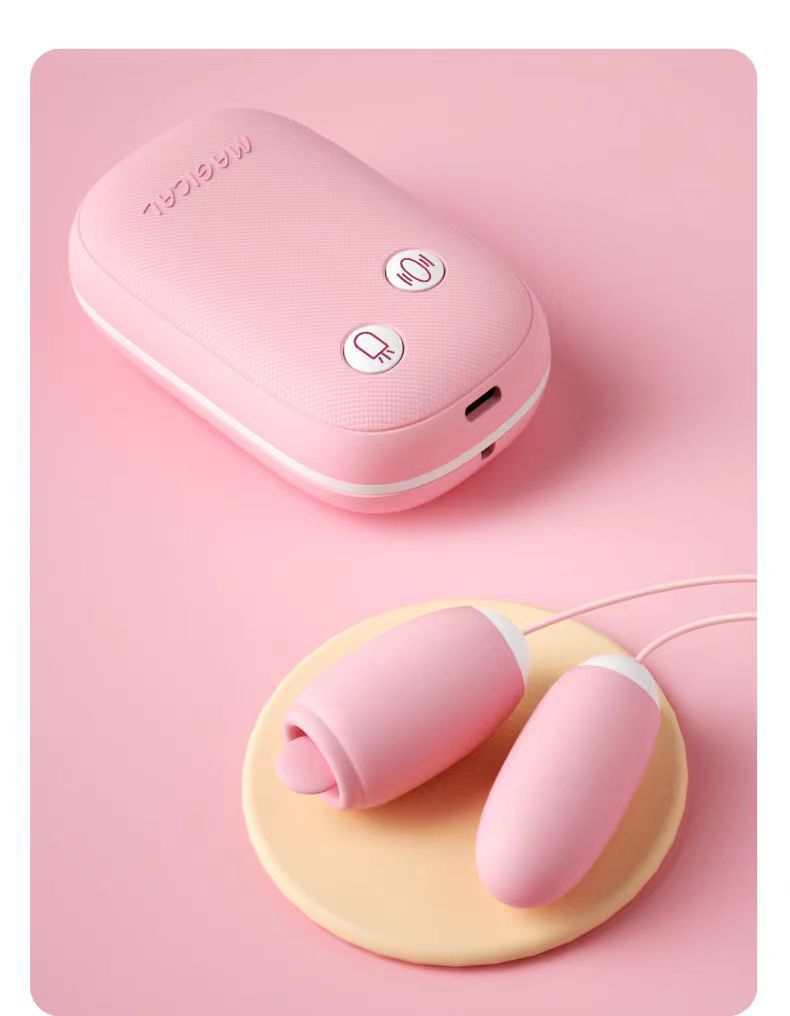 Lai Le Vibrating Egg Magic Box with Tongue Licking and Massage, Light Pink TPE — detail image 9