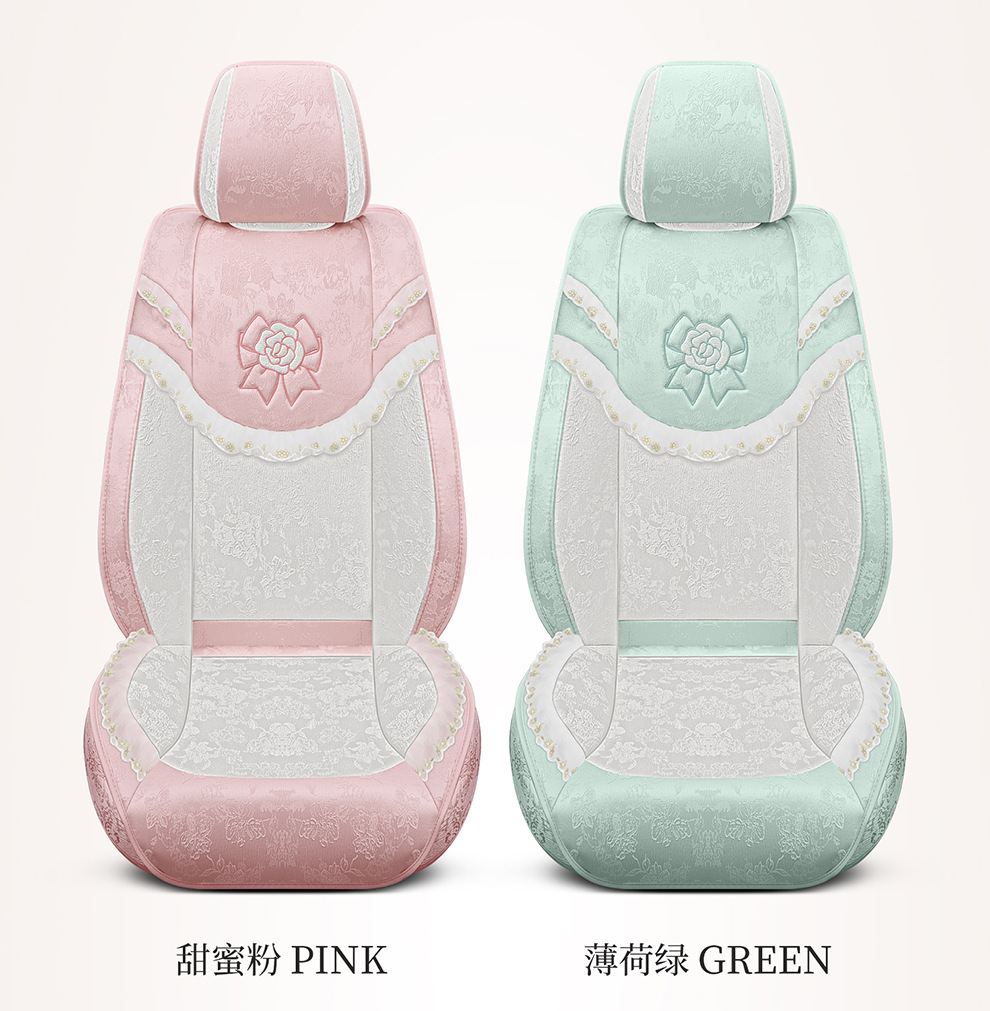 2026 New Model Ancient Style Camellia Jacquard Embossed Lace All-Season Car Seat Cushions Wholesale Cross-Border Export