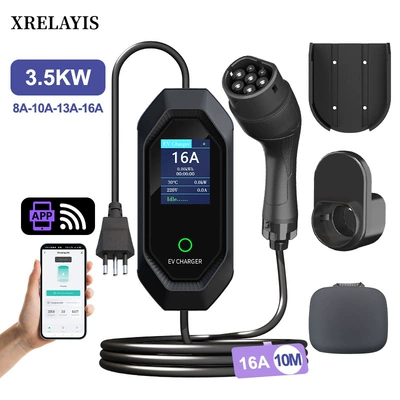 European standard TYPE2 charging Elektrikli avtomobil şarj stansiyaları - 5m-upgraded-version-type2-european-standard-single-phase-16a-368kw-5m