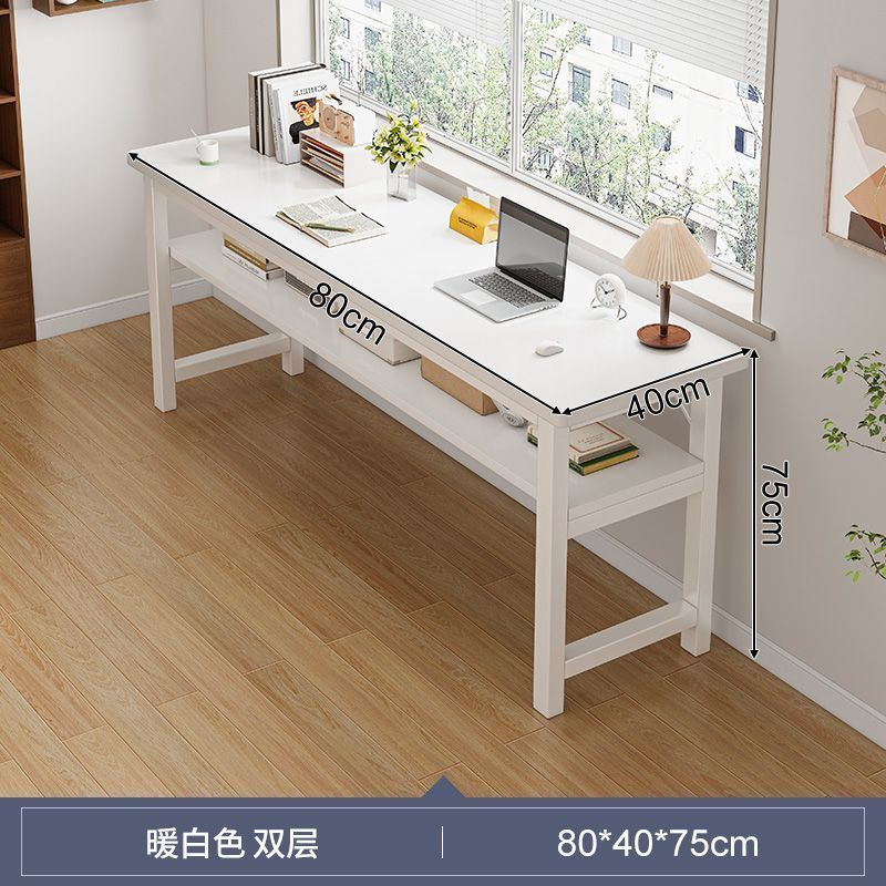 长条桌子简易出租屋用双层靠墙书桌子长方形电脑桌家用客厅双人桌|undefined