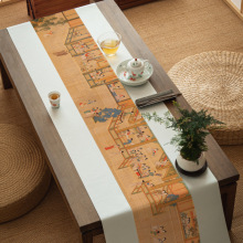 汉宫春晓图茶道茶席隔热泡茶古典桌旗国风茶具配件手工茶垫竹制品