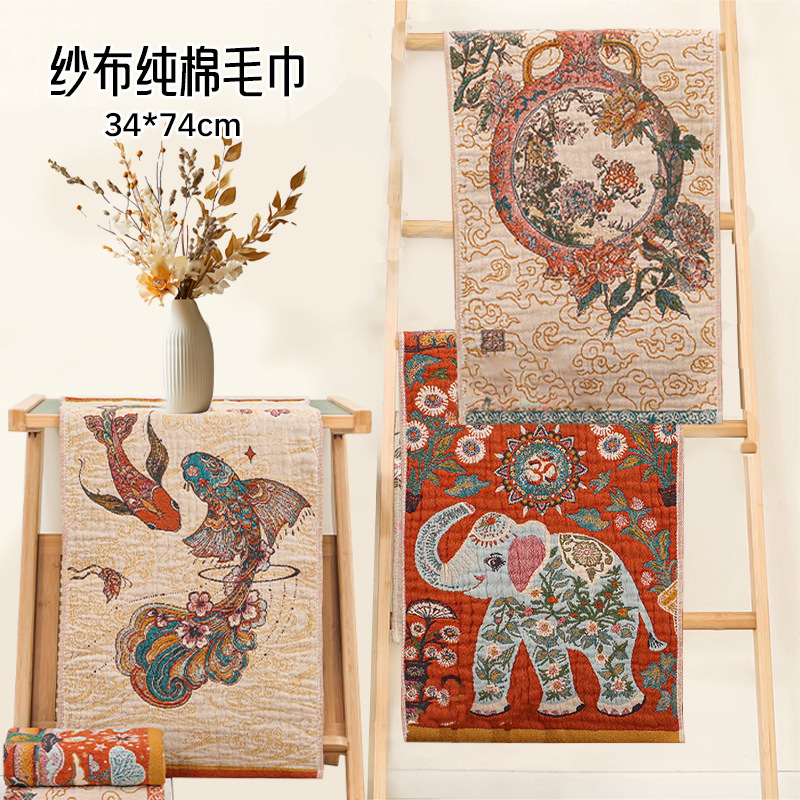 Household Towels, Soft and Absorbent Face Towels, Gauze Pure Cotton Jacquard High-End Hand Towels, Export Hot-Selling Towels Household Towels, Soft and Absorbent Face Towels, Gauze Pure Cotton Jacquard High-End Hand Towels, Export Hot-Selling Towels