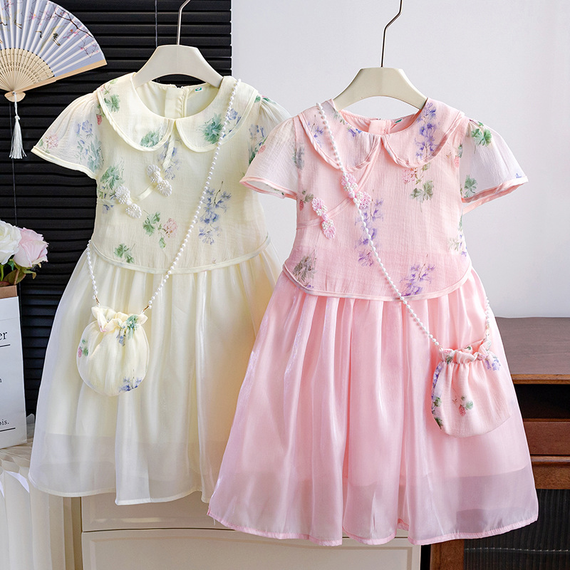 Girls' Summer Hanfu 2026 New Style Children's National Style Dress Fake Two-Piece Ancient Style Summer Dress Girl Princess Dress