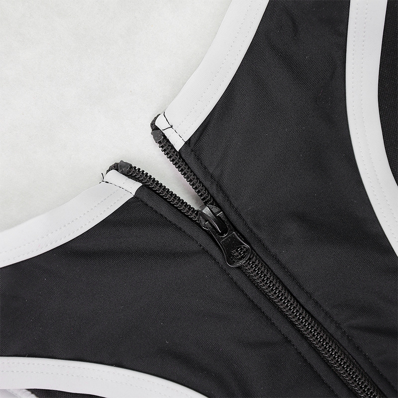 Round Neck Neckline Women's Sexy Solid Color One Piece Swimwear