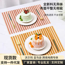 跨境pvc特斯林餐垫隔热垫方形酒店环保编制西餐垫家用餐厅杯垫