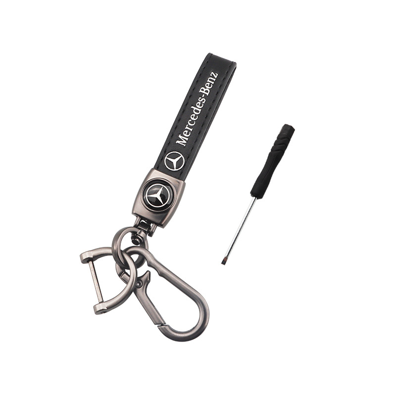 [드립 고무 가죽 키 체인]-벤츠