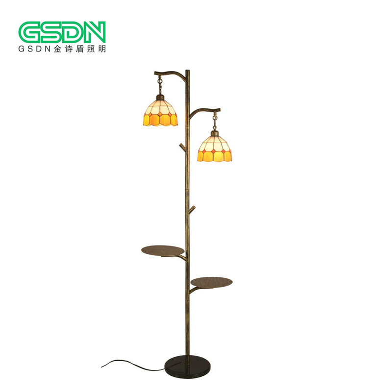New Tiffany Stained Glass Floor Lamp Living Room Bedroom Feeding Bedside Lamp Mediterranean Style Jane European Warm Color