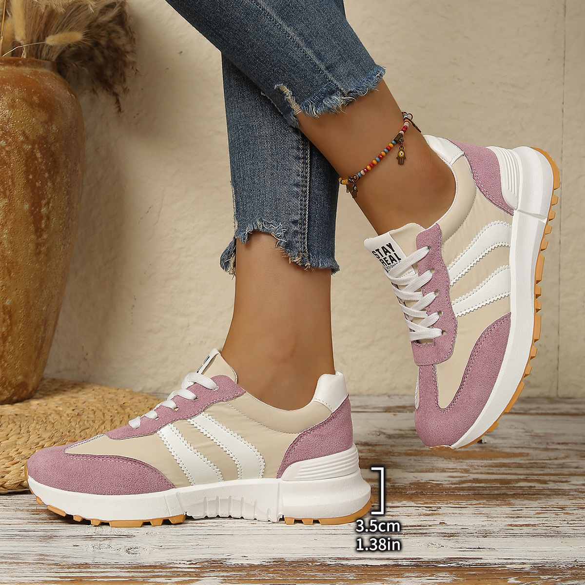 Comercio exterior Gump zapatos de mujer 2026 primavera nuevo tamaño transfronterizo ocio transpirable zapatos de malla zapatos blancos zapatos simples
