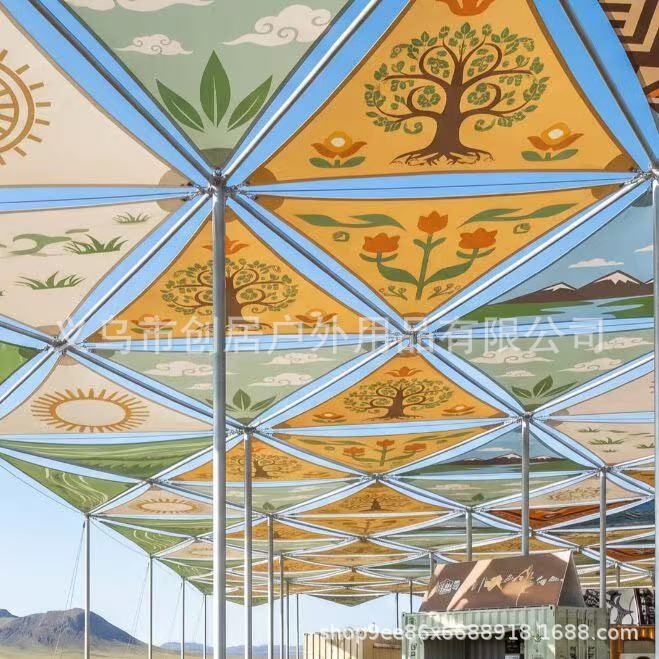Triangular Sunshade Sail for Landscaping, Four-Corner Commercial Street, Swimming Pool Area, Decorative Canopy, Canvas Sunshade, Landscape Canopy