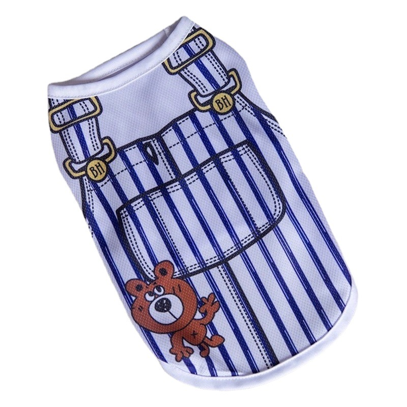 Perro chaleco primavera y verano impreso oso de peluche Bomei cubo Francés gato perro ropa malla transpirable para mascotas