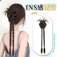 女性用ウィッグ三つ編み、クールで爽やか、インズレイジーボールヘッドグリッパー、ツイストダブルツイストウィッグ、ウィッグ三つ編みポニーテール