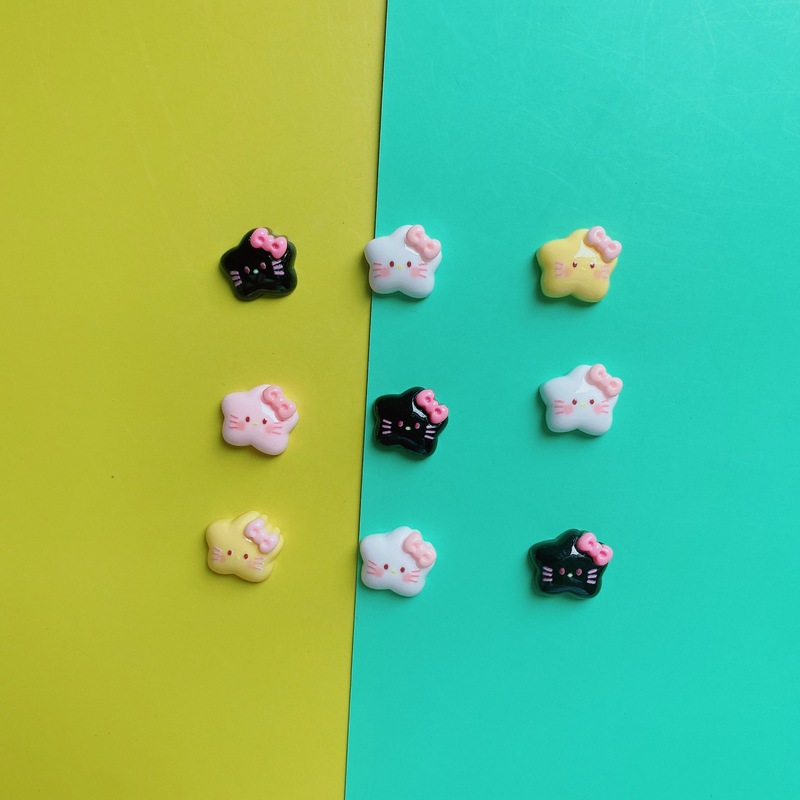 Diyクリームゴム星かわいい蝶結び髪飾りシミュレーションヘアクリップ手作りストラップ樹脂アクセサリー|undefined