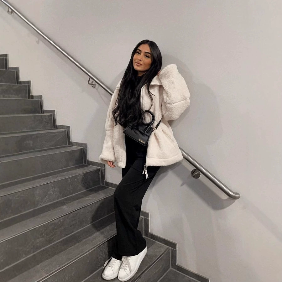 Amazon трансграничная европейская и американская женская одежда осень-зима новая мода свободная защита от кашемира персонализированная повседневная наружная куртка на молнии