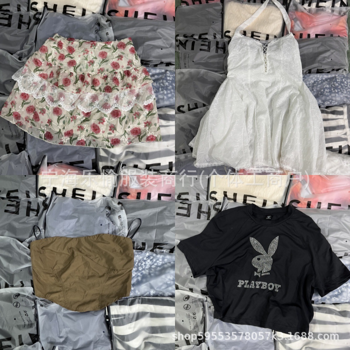 Cross-border shein miscelánea ropa de mujer sexy miscelánea europea y americana vestidos de chicas calientes stock de cauda al por mayor gabinete