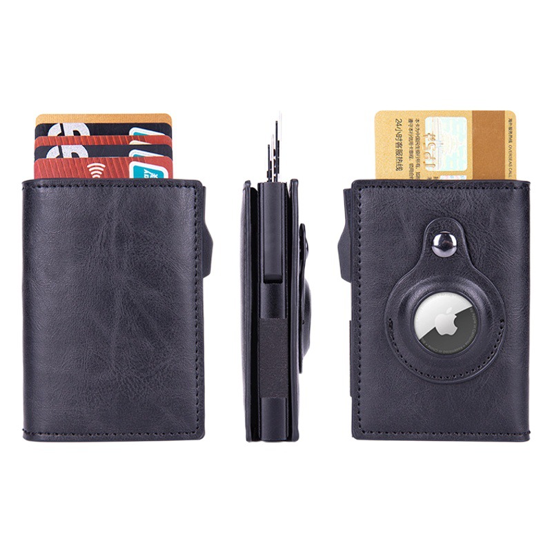 Portatarjetas transfronterizo de Airtag rastreador FRID titular de la tarjeta anti-robo cepillo de las mujeres multi-tarjeta de crédito titular de la tarjeta de la cartera