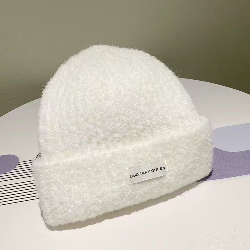 Style Autumn Winter Warm Face Slimming Cold-proof Knitted For Women Korean Patch Soft Pullover Cold Hat_voghion.com