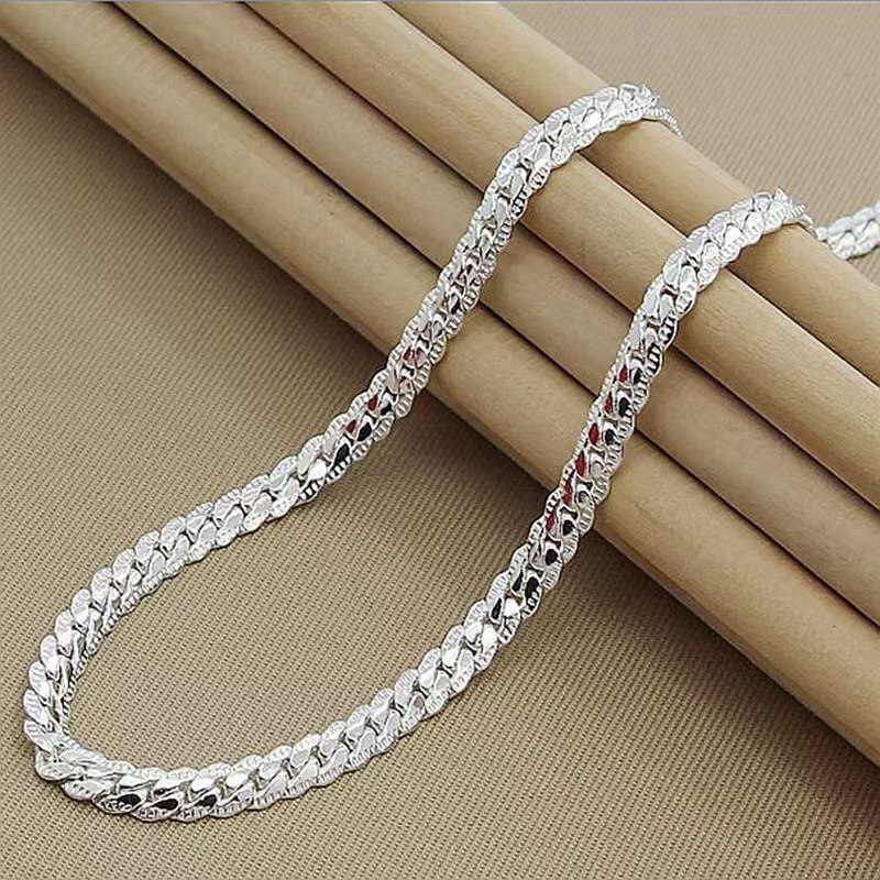 European and American Men's Gold-Plated 5mm Thick Necklace 925 Silver Chain Luxury Large Gold Chain Hip-Hop Cross-Border