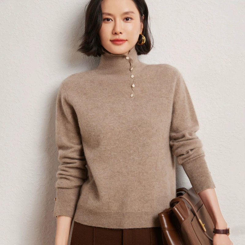 Demi-season base knitted woolen sweater, oversize