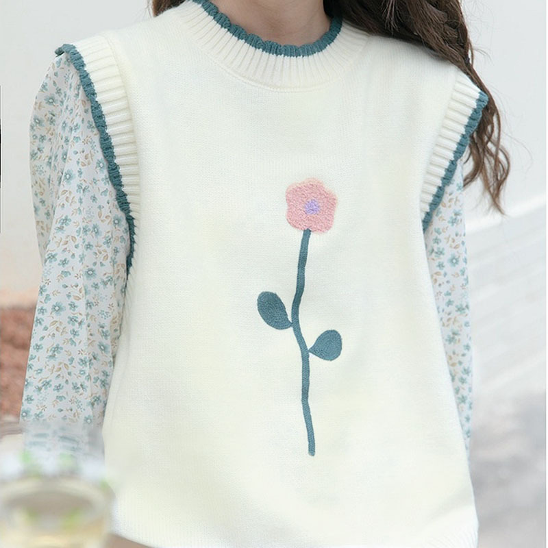 24 invierno Puyuan Sen chaleco de punto de mujer primavera y otoño nuevo plegado para usar una pequeña espalda image 4