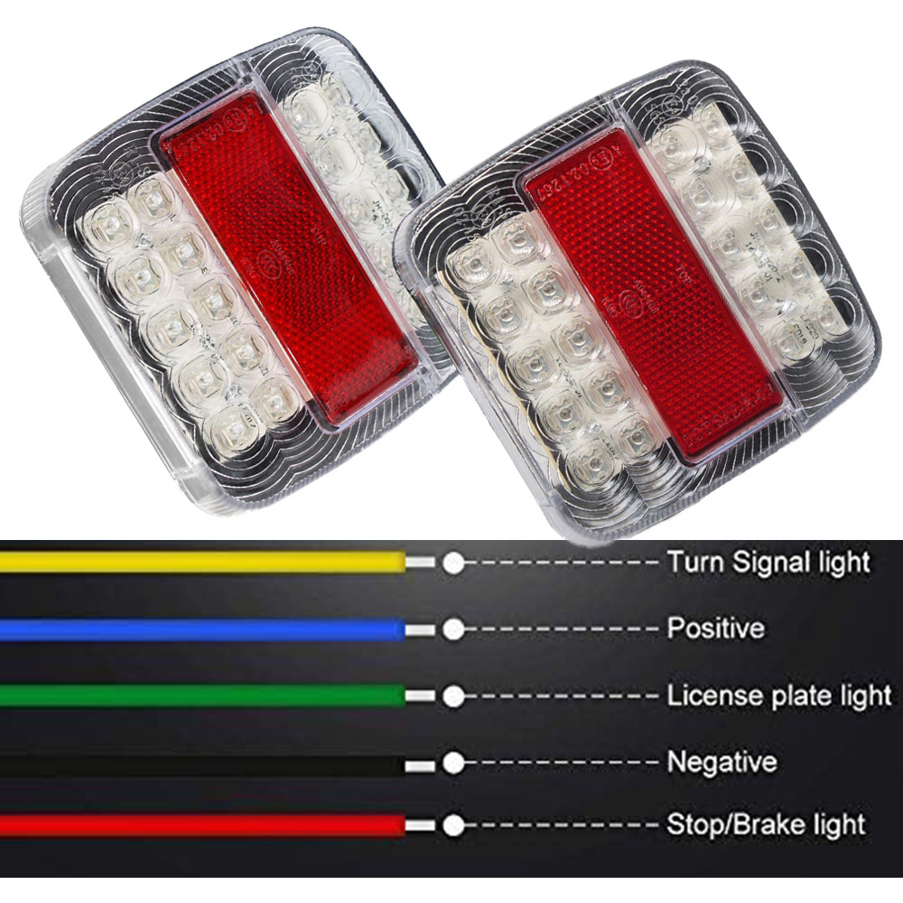 Cross-border truck brake light 12V truck trailer electronic turn signal light 26LED license plate light spot tail light