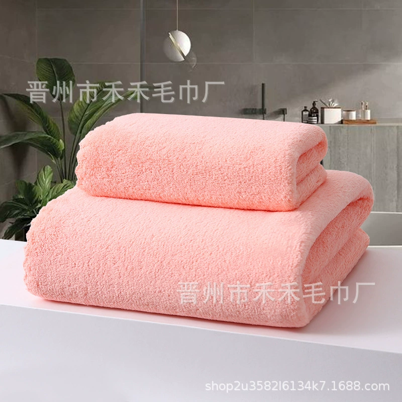 Хлопковое полотенце Coral fleece, утолщённый плюш, размеры 35×75 и 70×140 см, несколько цветов
