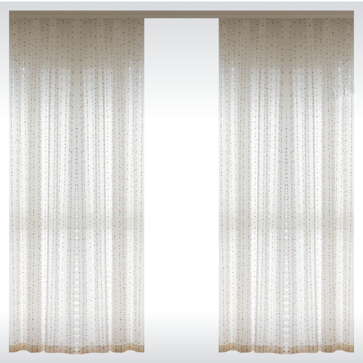 カーテンのカーテンのメーカーの布地の卸売りの完成品は国境を越えて対外貿易の窓の紗の虹の砂糖の豆の亜麻の紗のカーテンの子供の窓の紗です。