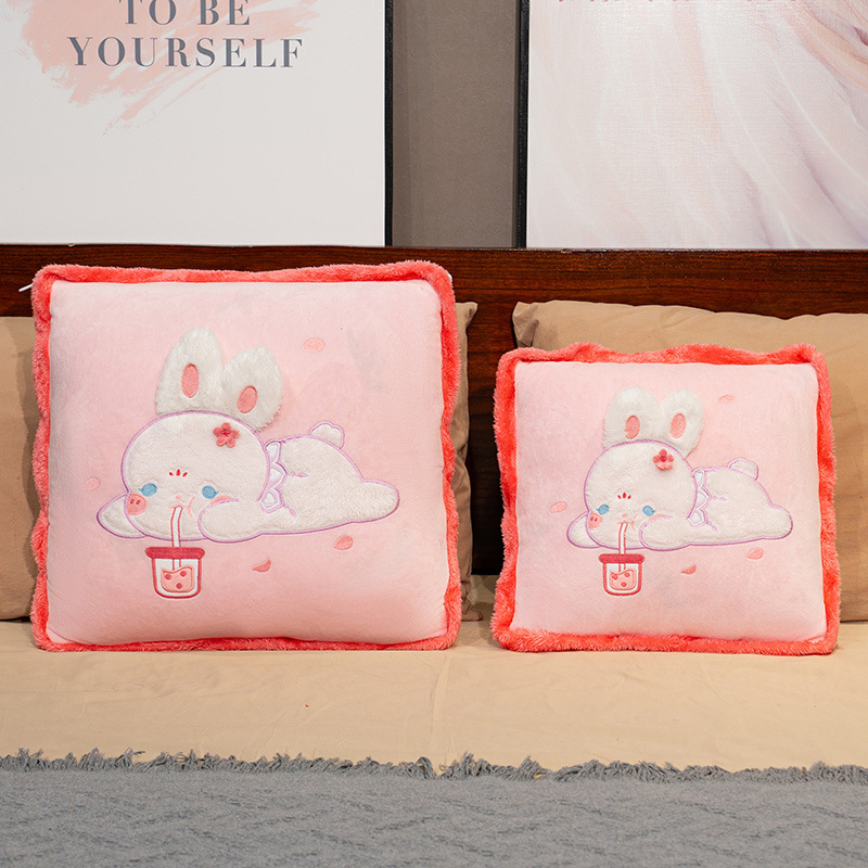 almohada de seda de hielo, colcha, almohada plegable para automóviles, almohada de oficina, almohada de siesta, manta 2 en 1 para mujeres