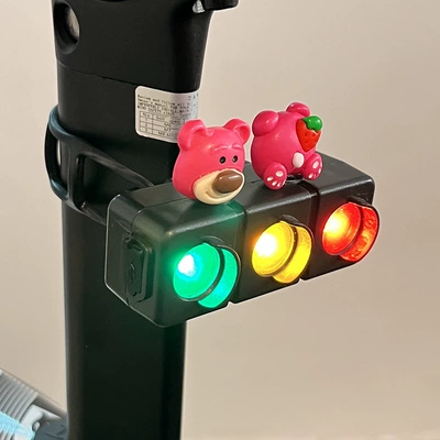 design, road and mountain bike — Tail light - black-strawberry-bear-head-and-tail-charging-version-comes-with-a-data-cable