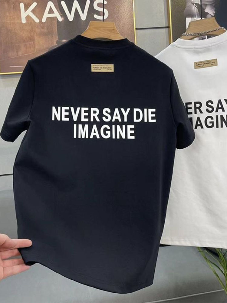 T-shirt à manches courtes en pur coton pour hommes, coupe cintrée, col rond, avec filet, nouvelle collection printemps/été_voghion.com