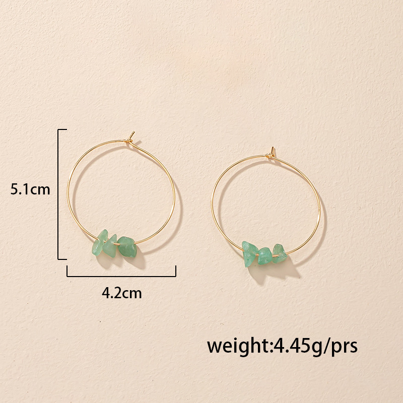 Geometric Circle Exaggerated French Retro Simple Fashion Stone Earrings display picture 1