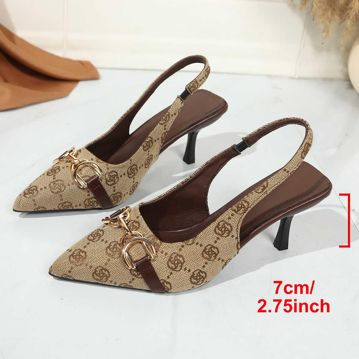 Sandalias de Tacón Alto con Plataforma de Tejido y Caucho, Tacón Fino, para Verano image 8