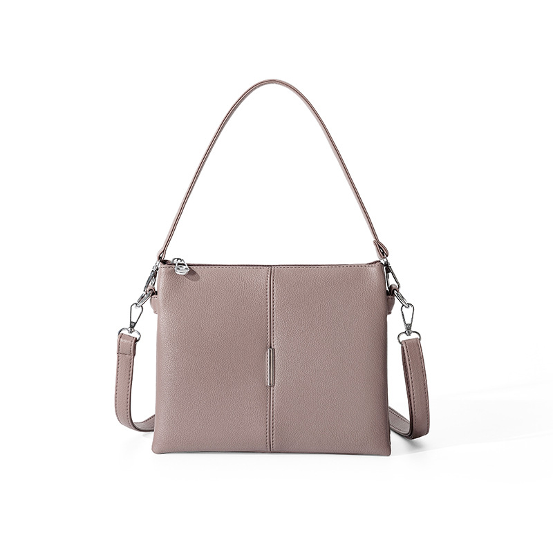 Bolso transfronterizo de gran capacidad, bolso de hombro de mujer, bolso de mano, bolso de brazo con cremallera cuadrada de tres capas de cuero PU image 12