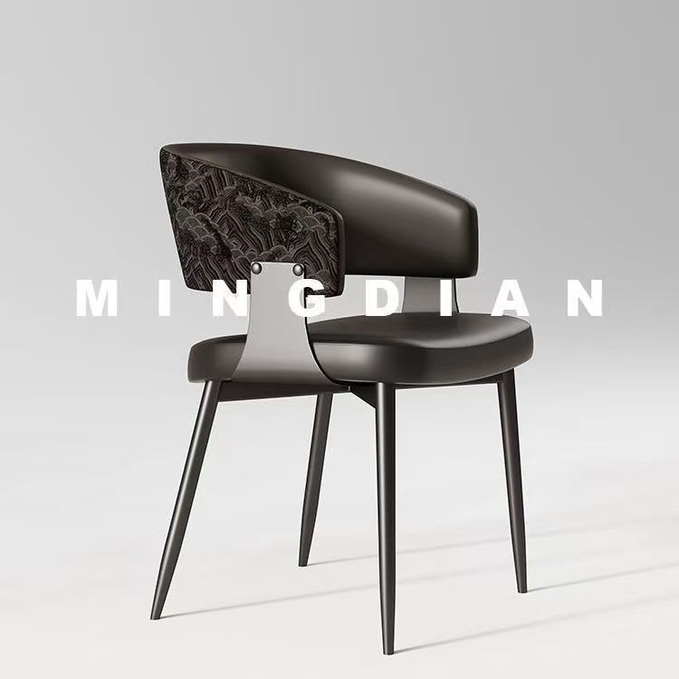 Mesa y silla de comedor minimalistas italianos 2025 nuevo estilo de lujo ligero de alto nivel sensación de respaldo casero taburetes de té silla de respaldo medieval