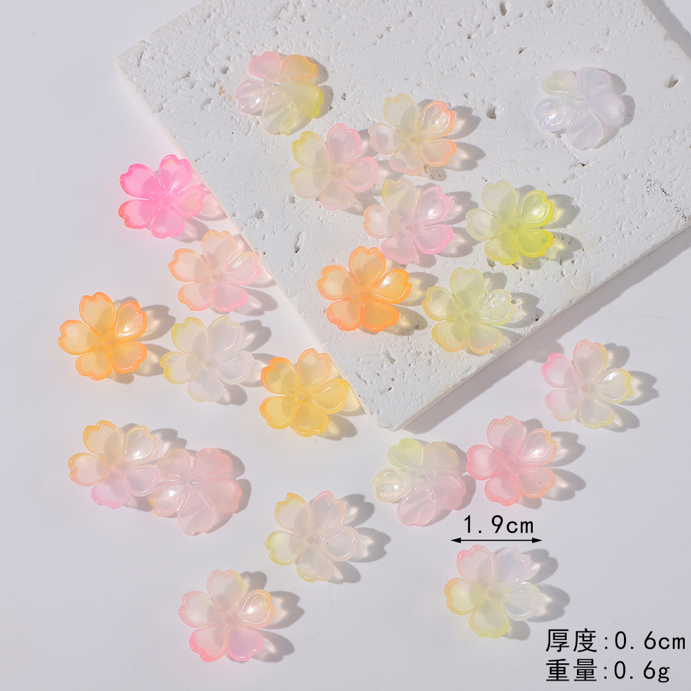 现货渐变果冻樱花diy手工材料饰品 仿真花瓣鞋配件鞋扣装饰批发