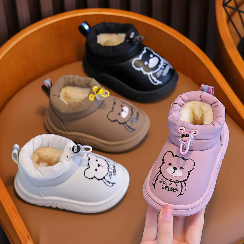 宝宝鞋子冬季加绒儿童棉鞋软底婴儿学步鞋女小童防水棉靴男童冬鞋
