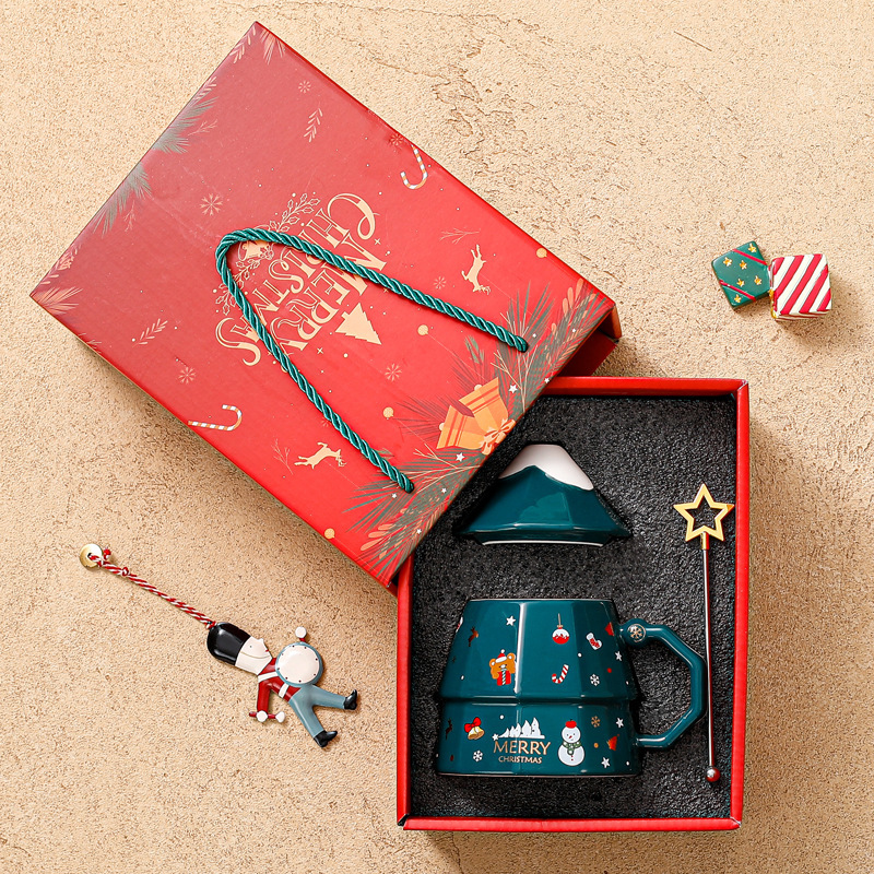 Taza de Navidad transfronteriza Regalo de Navidad Taza de cerámica caja de regalo creativo de Navidad taza de agua regalo práctico
