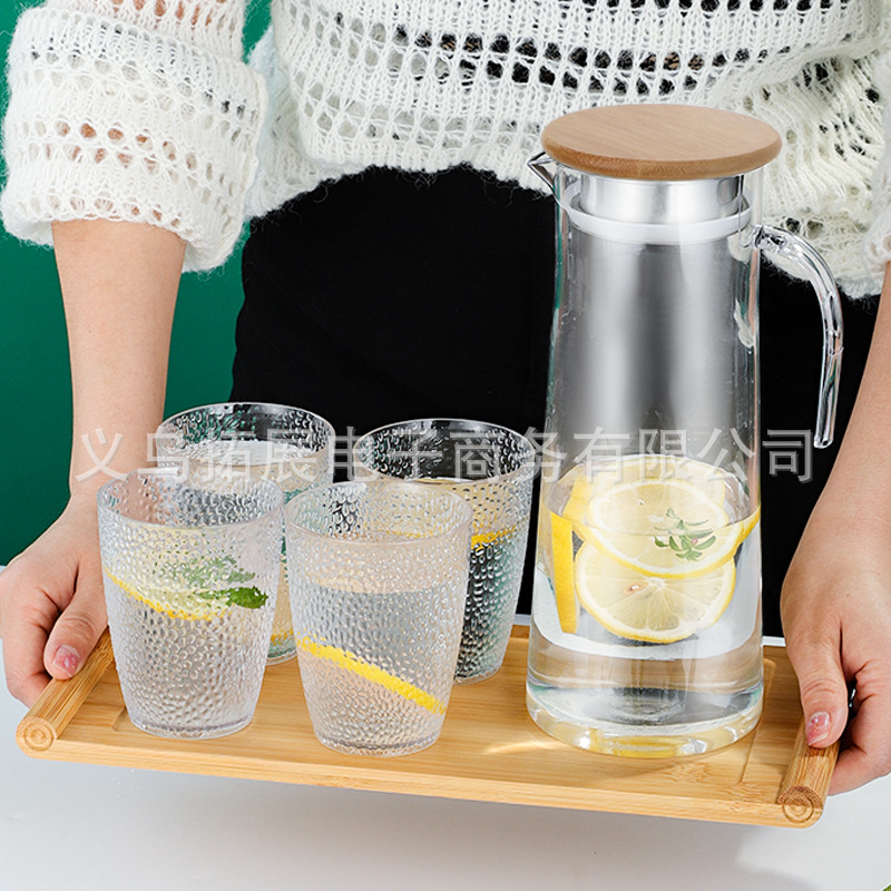 Jarra de acrílico jugo de plástico olla fría Hervidor de agua restaurante bar olla de bebidas resistente a altas temperaturas a prueba de explosiones olla de limón