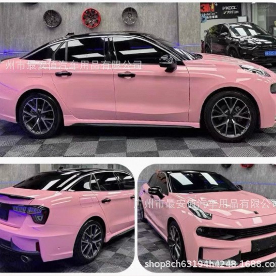 Pet Car Color Change Film, Full Vehicle Body Wrap, High-Gloss Piano Pink Color Change Film, Wholesale