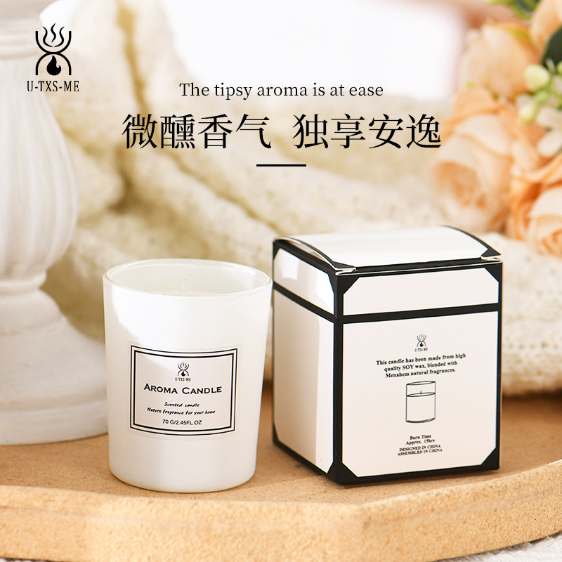伴手禮香薰蠟燭大豆蠟圓柱磨砂杯手工香氛蠟燭杯擺件香薰批發