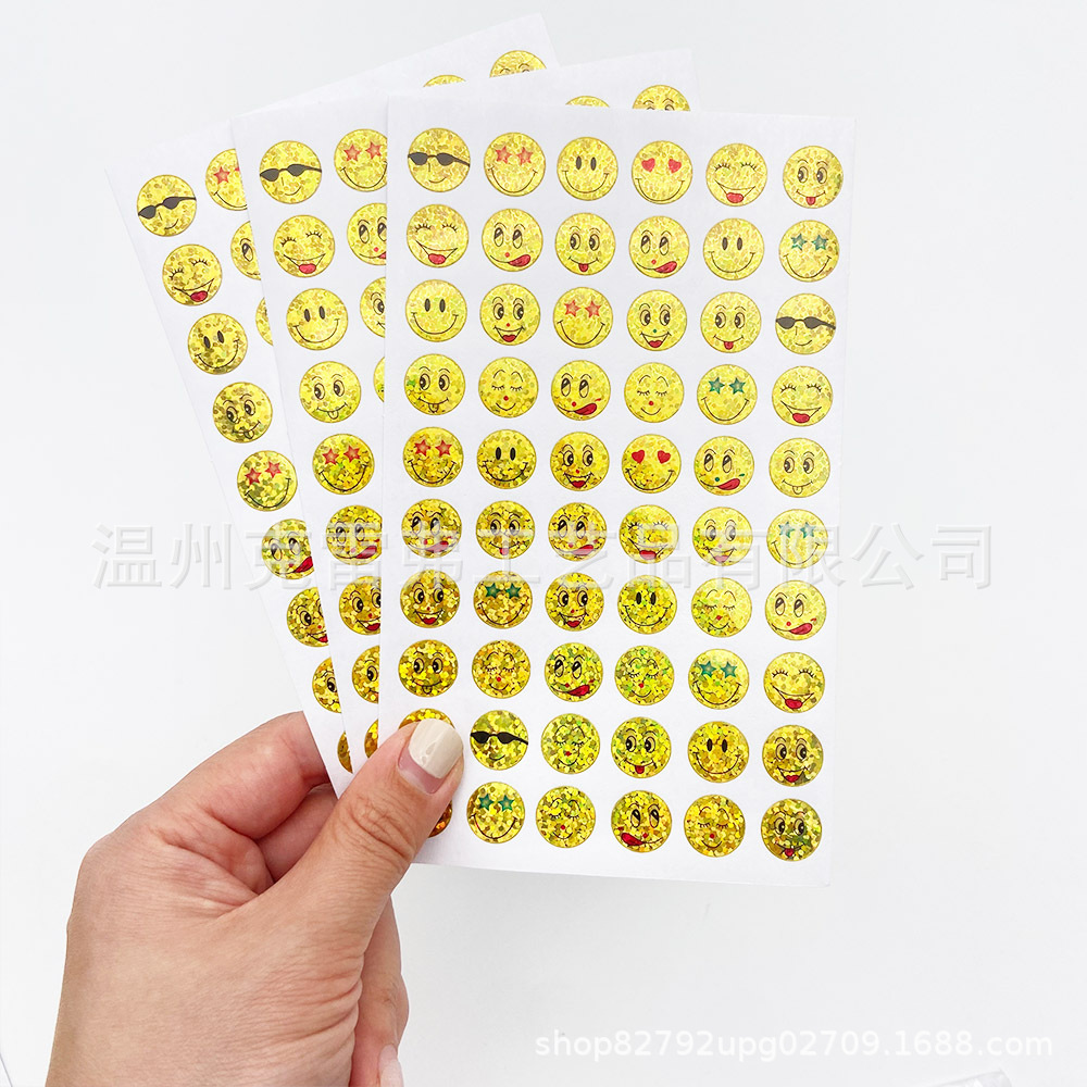 1.2cm 레이저 웃는 얼굴 색 9.5 × 15.5