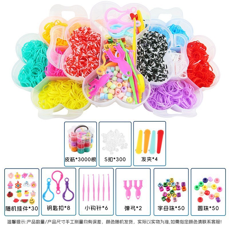 Trébol de cuatro hojas de tres capas con 4500 gomas elásticas.