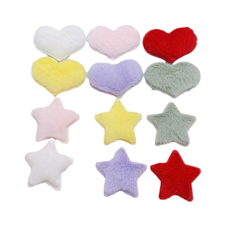 Lindo multi-color de peluche amor estrella DIY hecho a mano horquilla tocado zapatillas teléfono caso Decoración Accesorios estrella de cinco puntas