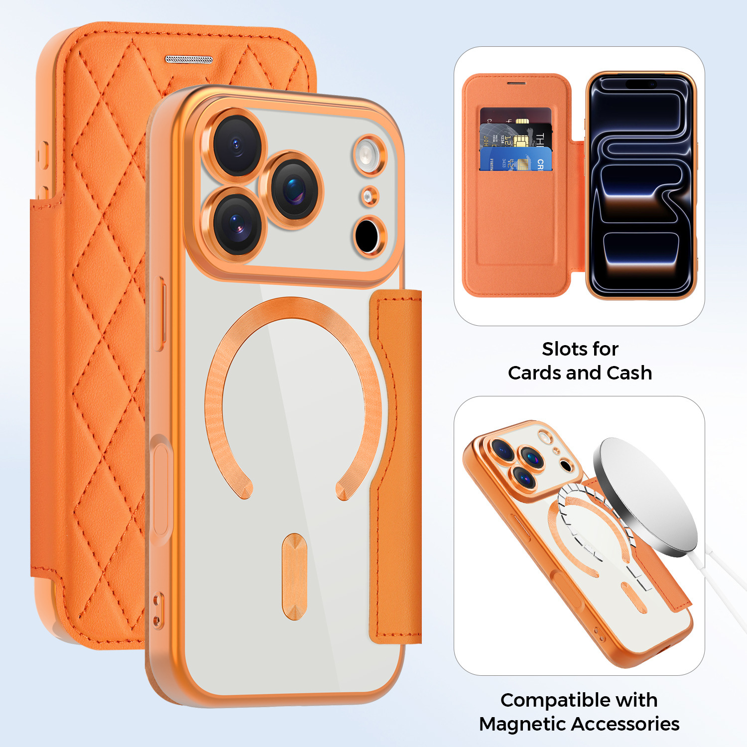 Suitable for Iphone17 Mobile Phone Case Yadan Xiaoxiangfeng Flip Leather Case 16Rpomax with Magnetic All-Inclusive Protective Cover