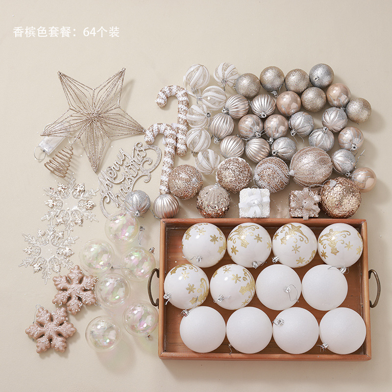 Paquete de árbol de Navidad Paquete de decoración Colgante de Navidad de color champán 1.8m Paquete de materiales de árbol de Navidad doméstico diy