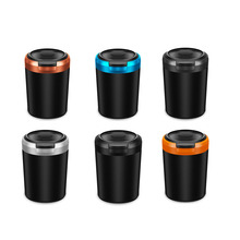 跨境新款 双孔灭烟自动弹盖LED带灯车载烟灰缸 汽车用品批发